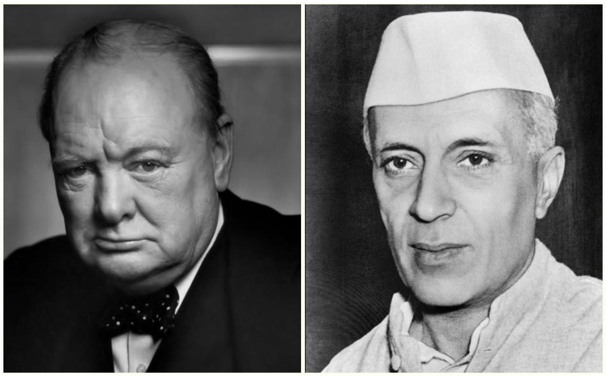 Winston Churchill and Jawaharlal Nehru